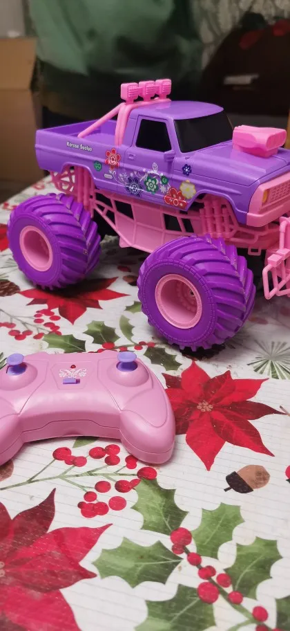 Pink Rc Car Electric Drive Off-Road 2.4G Big Wheel High Speed Purple Remote Control Trucks Girls Toys for Children photo review