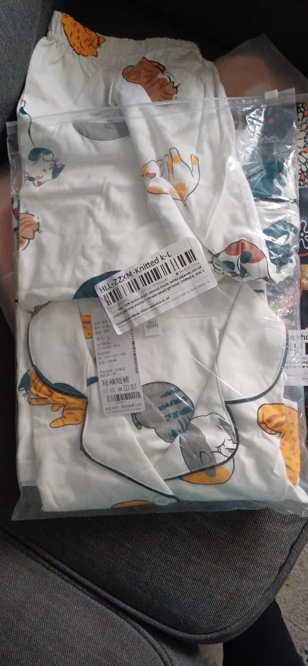 Kitten Short Sleeve Cotton Pajamas photo review