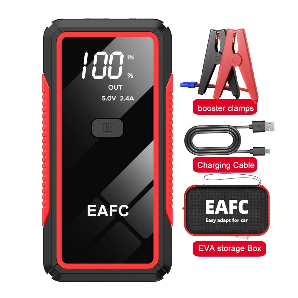 Démarreur de voiture EAFC 3000A/1000A, batterie de secours portable 12V, booster de batterie, 3000A pour moteurs essence jusqu'à 6,0L et diesel jusqu'à 4,0L, 1000A pour moteurs essence jusqu'à 3,0L 1