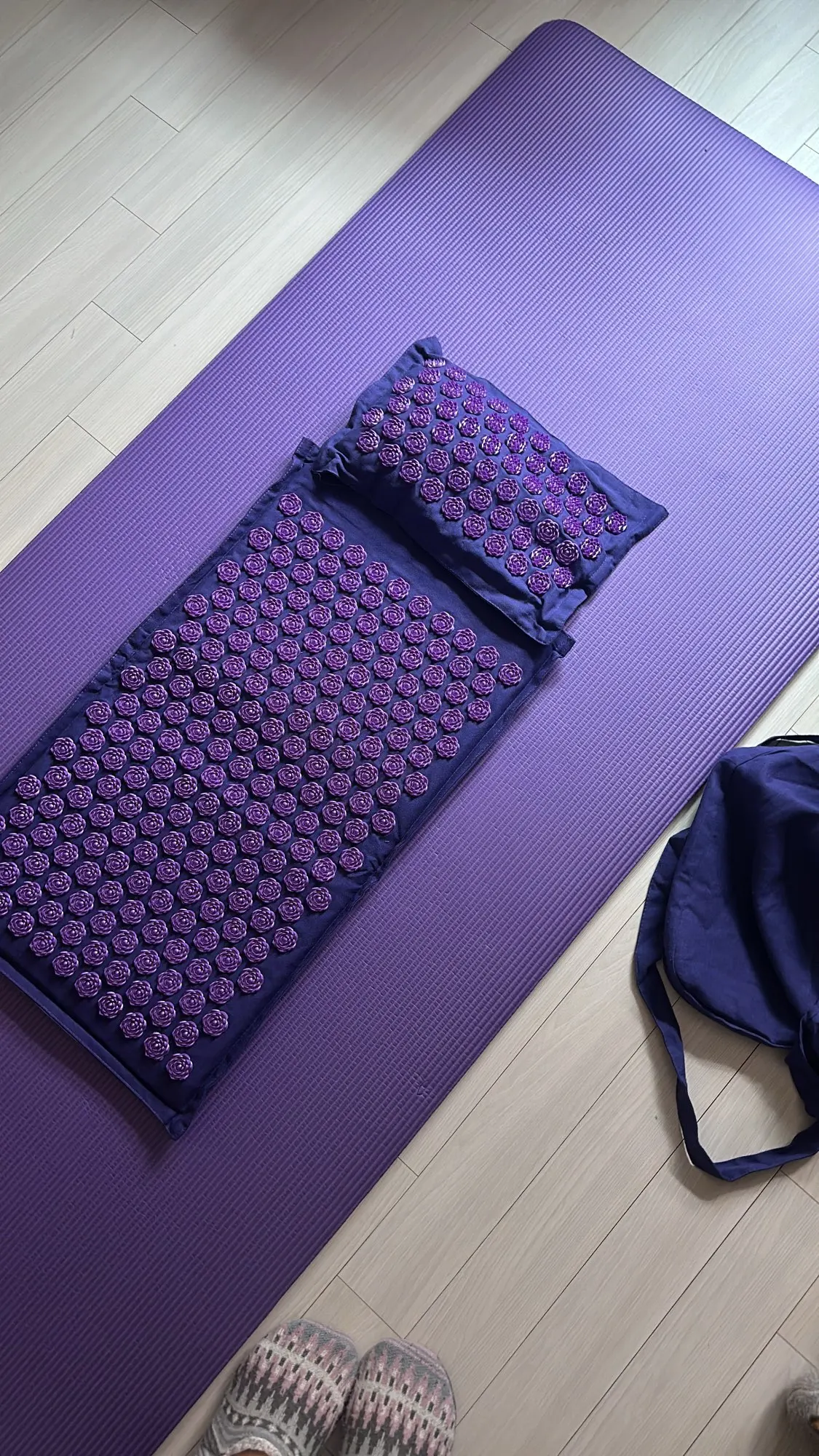 Lotus Spike Acupressure Mat Cushion Nature Linen Coconut Palm Back Neck Foot Massage photo review