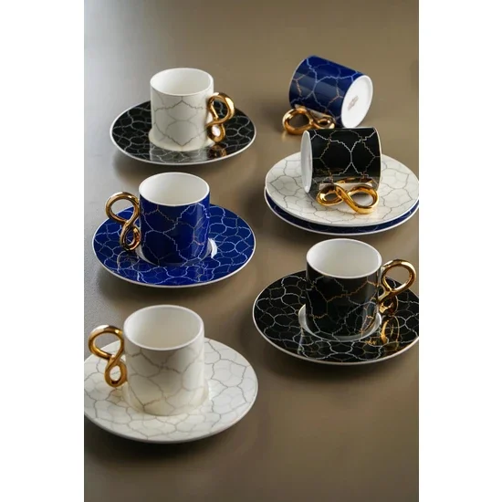 

Acar Endless Set of 6 Porcelain Coffee Cups