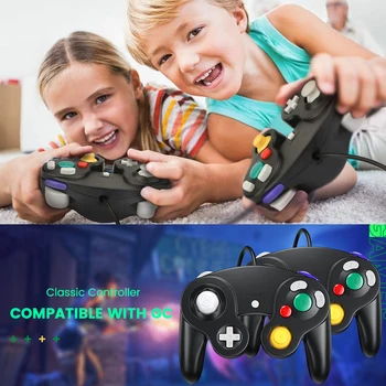 Gamecube 클래식 컨트롤러 Wii 유선 리모컨 PC 게임 패드 스위치 조이스틱, NGC 레트로 비디오 게임 콘솔 액세서리