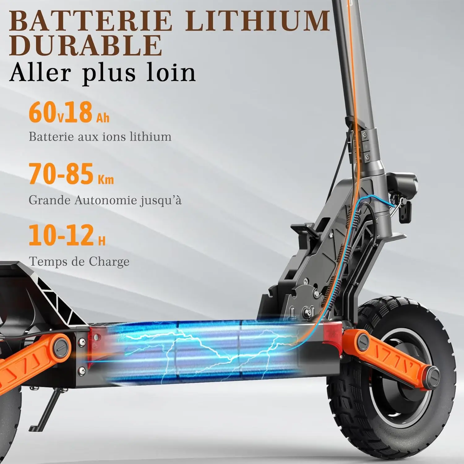 Scooter elettrici per adulti S10S, scooter elettrici, anteriore e posteriore, scooter elettrici 60V 18Ah gamma 85KM - immagine 2