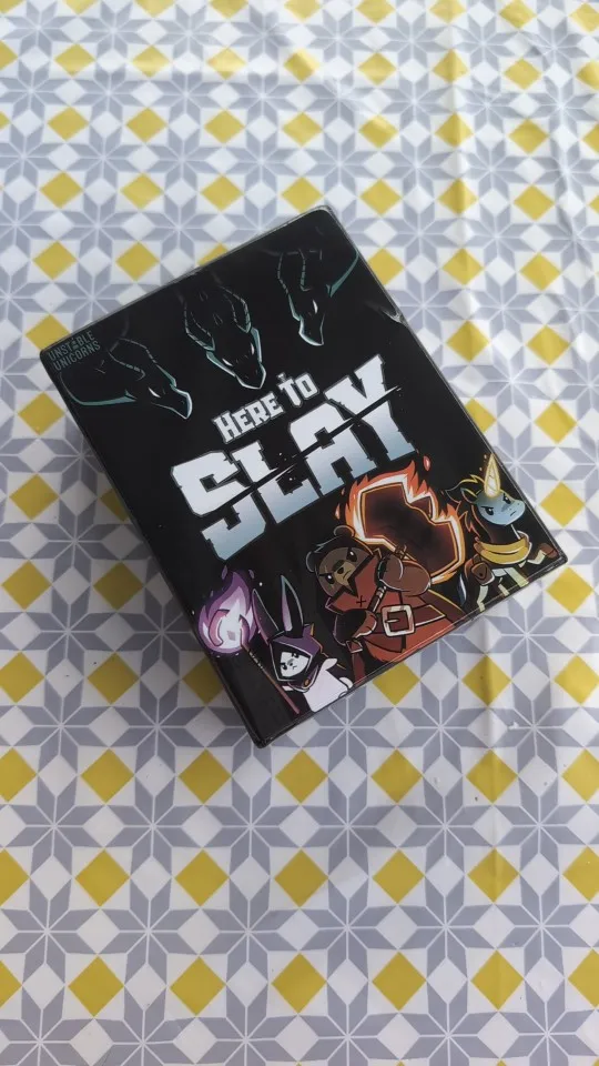 Newest TeeTurtle Here to Slay Base Game from The Creators of Unstable Unicorns A Strategic Card Game for Teens and Adults Black photo review