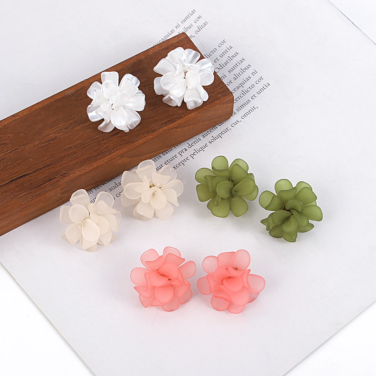 AENSOA pendientes de resina con forma de flor para mujer, aretes acrílicos,  estilo coreano, elegante, para fiesta|Aretes| - AliExpress