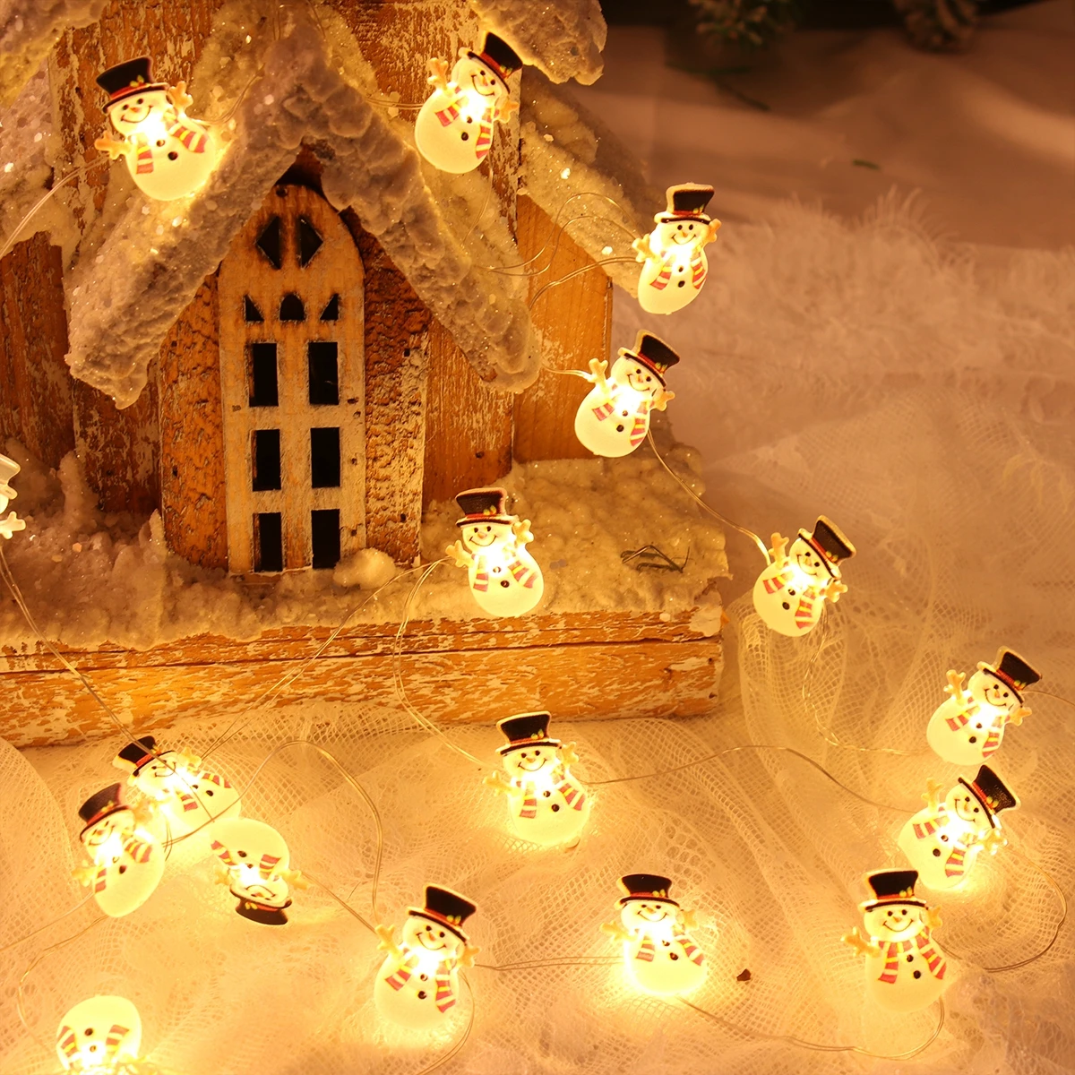 2M 20LED Santa Claus Snowman Elk Garland Lights String Christmas Decorations for Home Xmas Tree Ornaments Navidad New Year christmas decorations