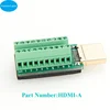HDMI Male Solderless Adapter HDMI Terminal Solderfree Breakout Board Free Welding Quick Connector 2 Row 19Pin Signal Terminal 4