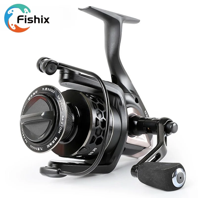 

FISHIX All-metal Spinning Reel with EVA Grip Single Rocker Fishing Tools Fishing Reel 2000-6000 Series Large Body Strong Brake