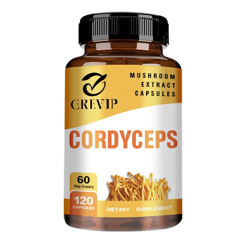 thumbnail image 1 of Extracto de hongo Cordyceps: suplemento cerebral para la memoria, la concentración, el alivio del estrés y un mejor estado de ánimo - 120 cápsulas, 1 of 5