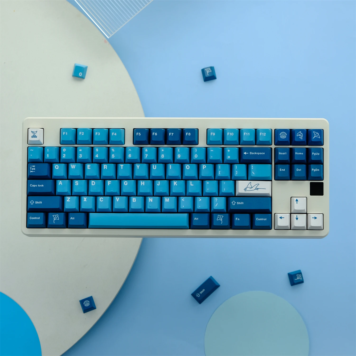 Chaves Gmk Manta Keycaps Cereja Perfil Pbt Tintura Sublimação Teclado Mecânico para mx Switch com 1.75u 2u Shift 129 - Imagem 3