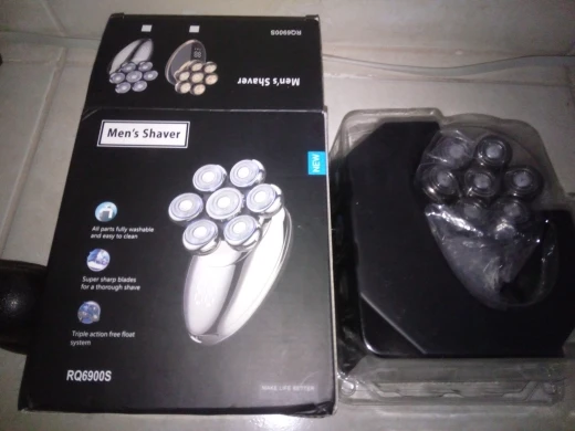 Homens 7d flutuante barbeador elétrico molhado seco barba aparador de pêlos navalha elétrica recarregável cabeça careca máquina de barbear display lcd photo review