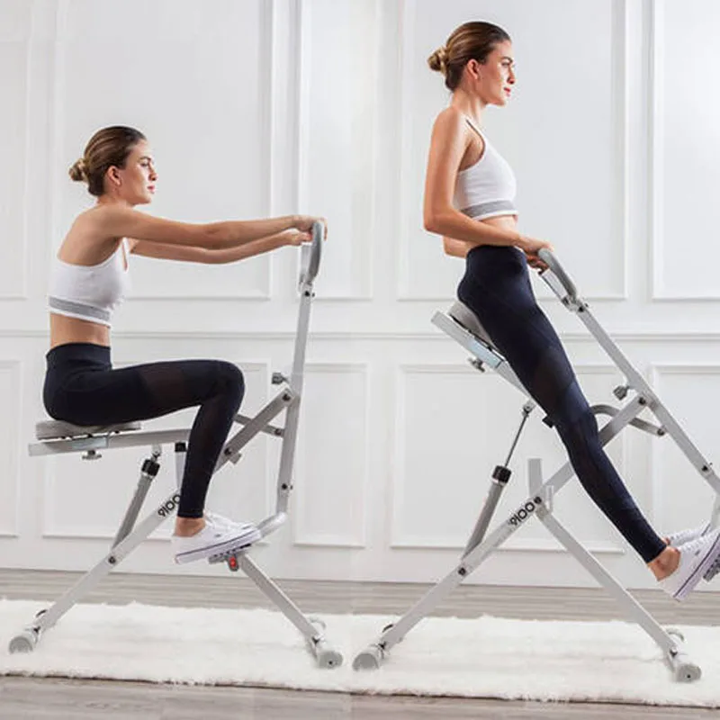 Health Fitness Squat Assist Row-N-Ride Trainer for Glute Workout, Fold Horse Racing Stimulator Abdominal Exerciser Machine