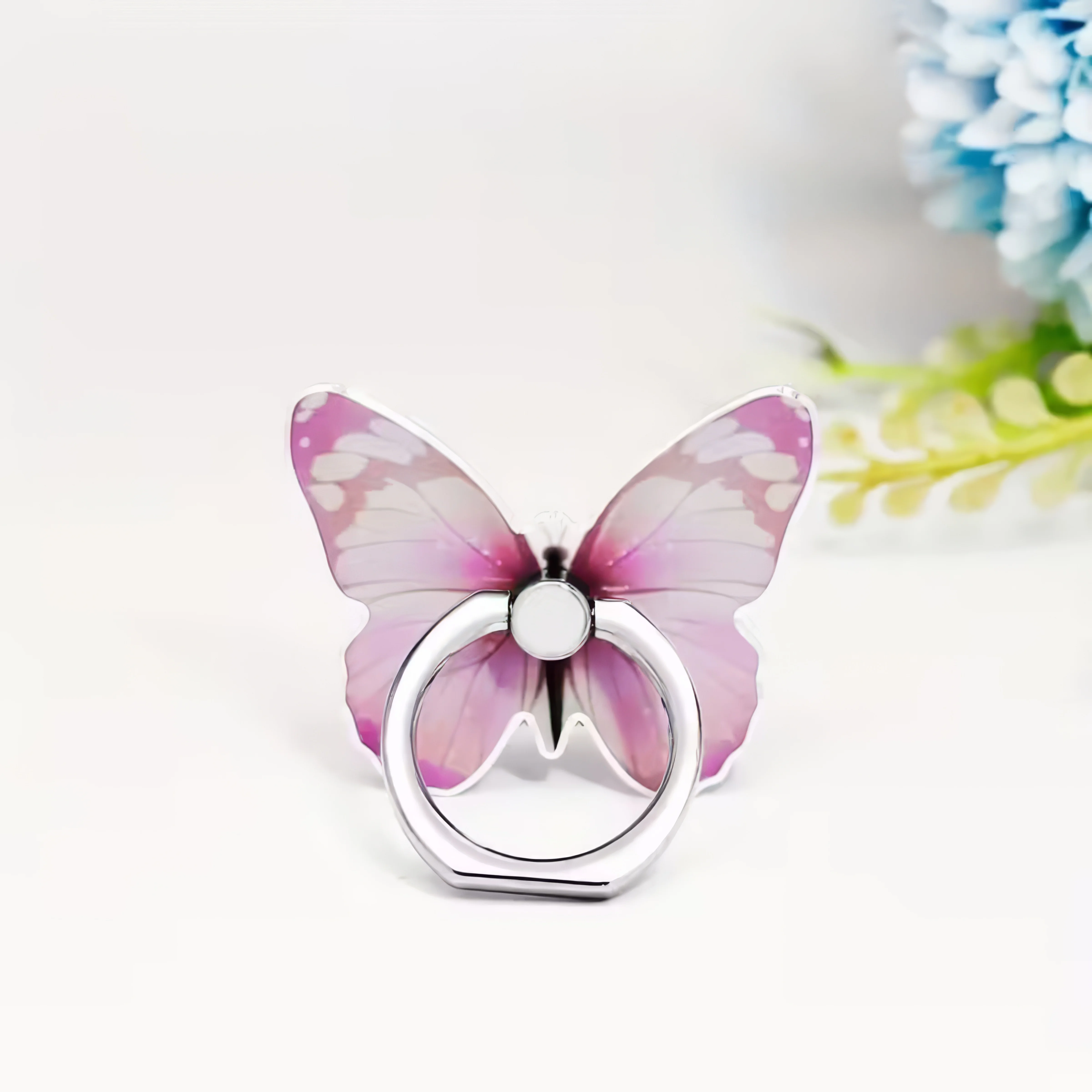 1 Butterfly Phone Holder Pink/purple, Butterfly Pattern Phone Ring Holder, Compatible with Most Phones, Accessory 6