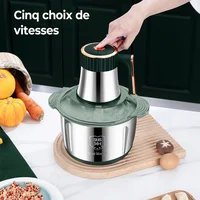 Hachoirs à viande électriques 5L, broyeur alimentaire en acier inoxydable 304, trancheur de légumes multifonctionnel, hachoir, robot culinaire pour bébé 4