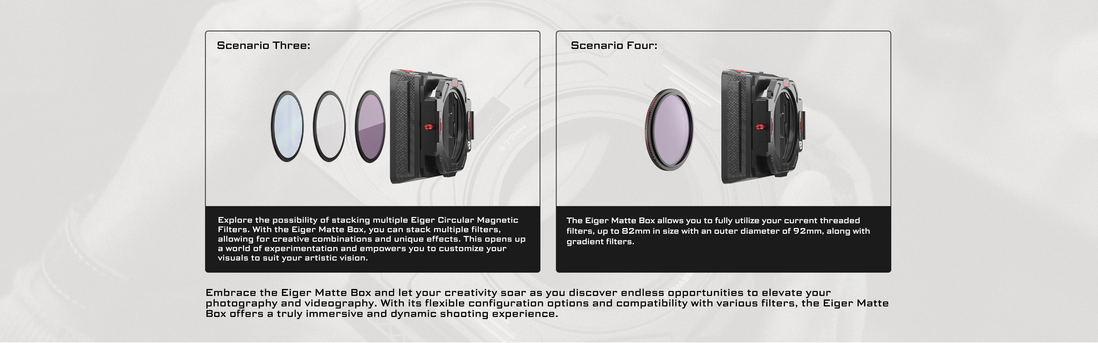 Starter Kit VND1-5 Stop,VND6-9 Stop,CPL Filters Sets with Eiger Matte Box Compat