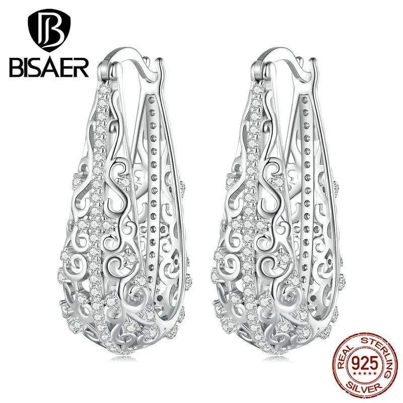 

Женские серьги-кольца с винтажным рисунком, из серебра 925 пробы