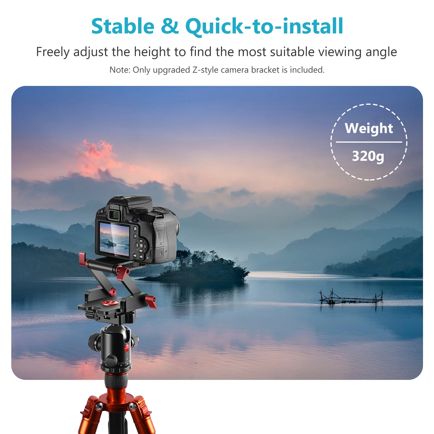 Upgraded Z-Flex Tilt Head Z Type Tripod Head with 4 Adjust/Fixing Knob, Quick Re