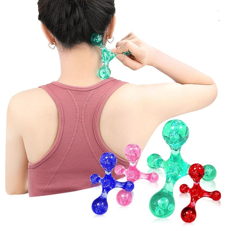 Mini Massager Handheld Roller Massage Ball Shoulder Neck Back Body Foot Acupressure Massage 4 Colors Crystal Design Smooth Touch