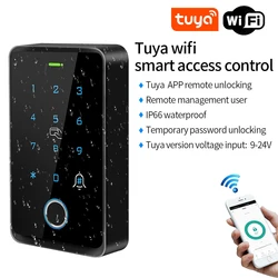 NFC Bluetooth Tuya App RFID IC M1 Access Control Keypad IP66 Waterproof Biometric Fingerprint Touch Screen Access Controller