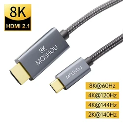 Premium USB - C to HDMI 2.1 Cable - 8K 60Hz & 4K 120Hz, 48Gbps with HDR & HDCP2.3 Support - 1.5m (8K)