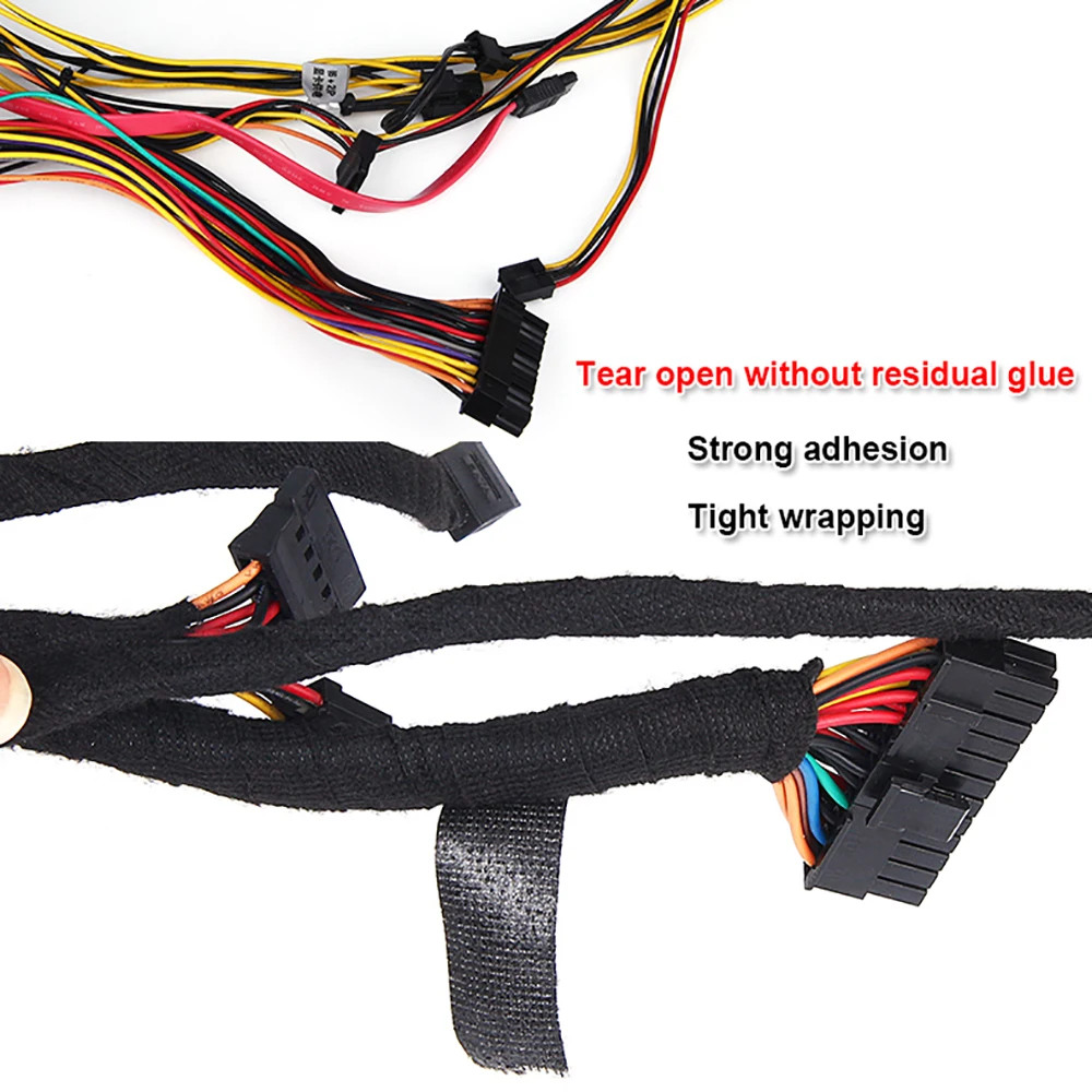 15 Meter Heat-resistant Fabric Electrical Tape Black Adhesive Insulating Cloth Tape for Car Cable Harness Wiring Loom Protection