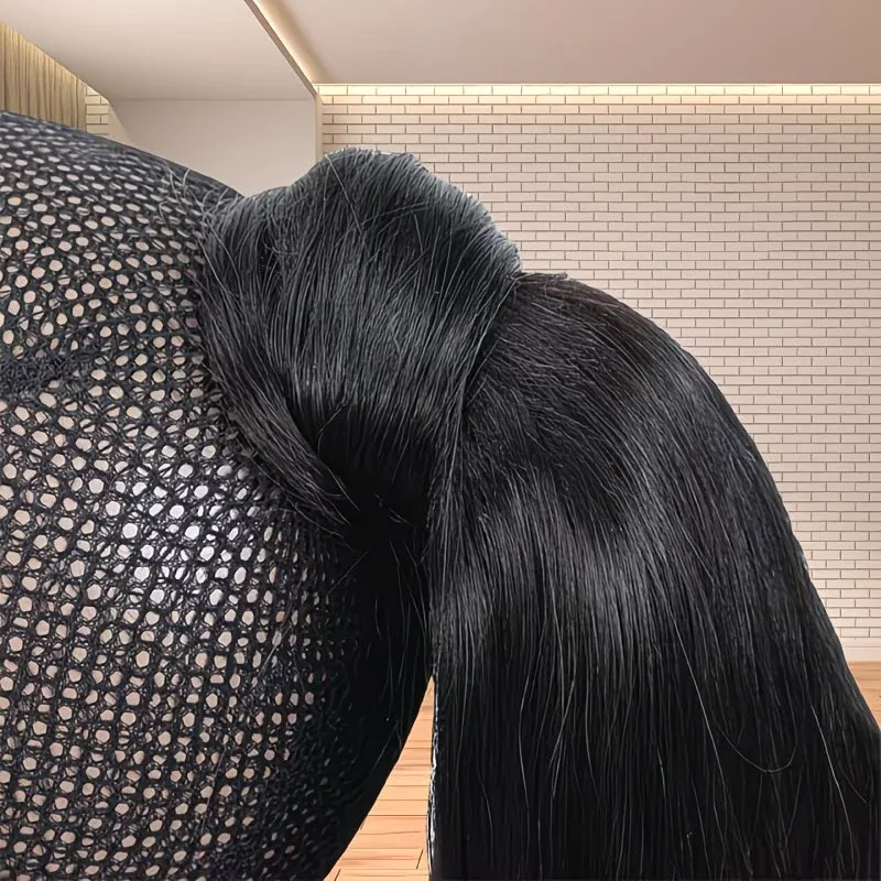 바디 웨이브 100% 인모 포니테일 연장, 매직 페이스트로 감싸는 바디 웨이브 포니테일 헤어 익스텐션 (여성용)