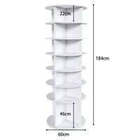 Anajqaqia 360 °   Étagère à chaussures rotative, tour à chaussures à 6/7 niveaux, gain de place pour jusqu'à 24/28 paires de chaussures, base surélevée pour bottes, blanc 2