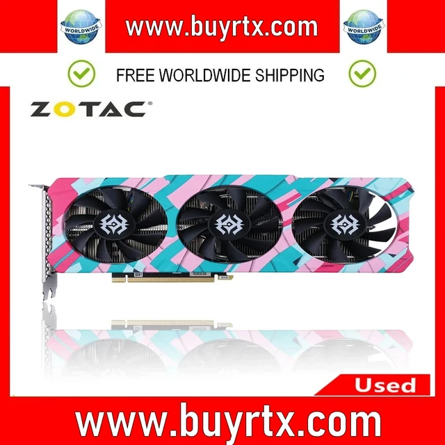 2024 중고 ZOTAC GeForce X-GAMING 비디오 카드, GPU 그래픽 카드, RTX 3070, 8GB GDDR6, 256bit, RTX 3070-8GD6