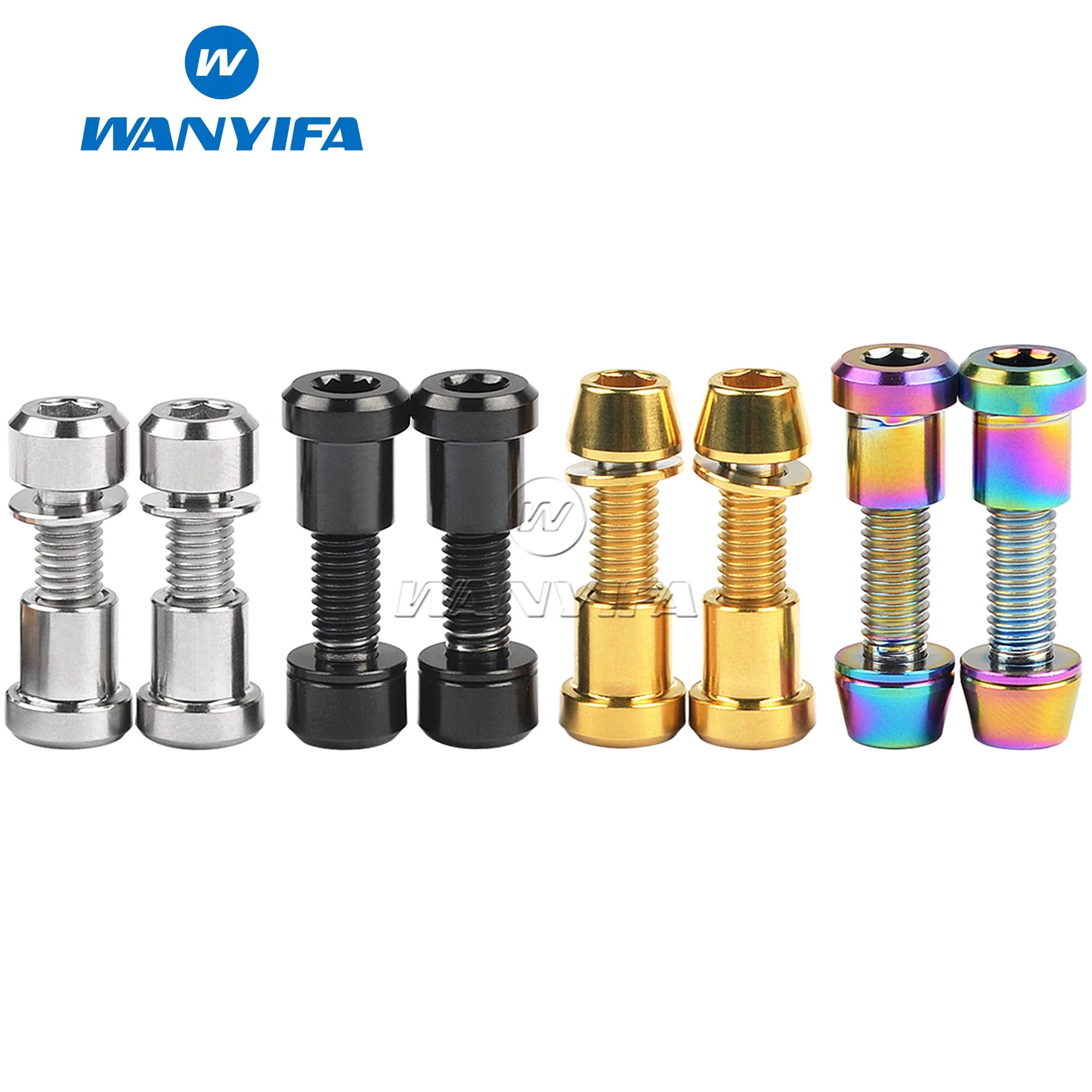 Wanyifa-titanium Bolt Cabeça Chave Allen com Parafusos de Lavadora Porcas m5 ti para Haste 3t Fechamento de Forquilha Frontal de Fibra de Carbono M5x16.20 mm