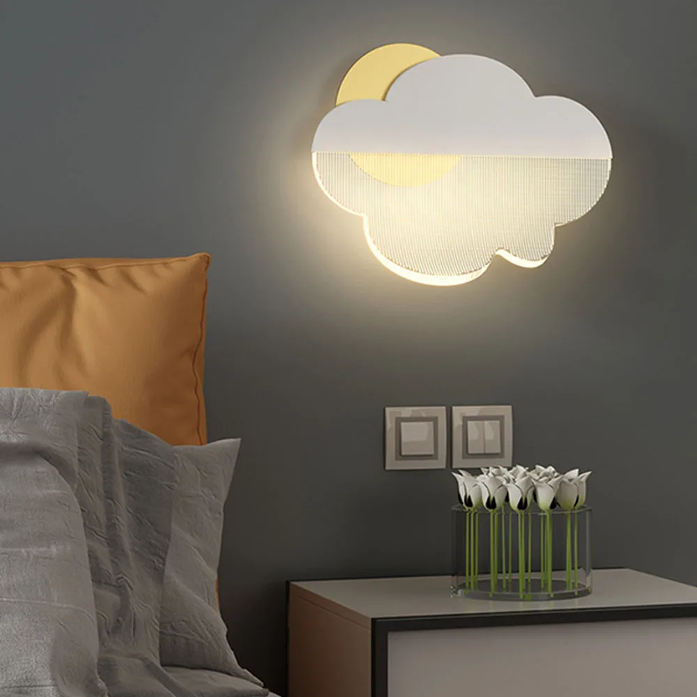 

Modern Minimalist LED Wall Lamp Acrylic&Iron Sconce Light kids' Bedroom Decor Clouds Nightlights Indoor Lighting 220V