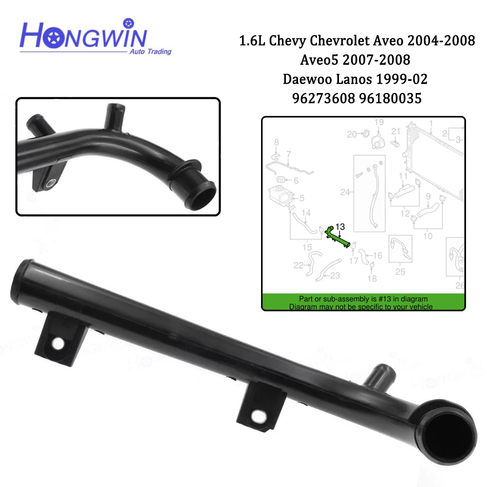 96273608 96180035 Water Flange Outlet Engine Coolant Thermostat Housing For Chevrolet Aveo Aveo5 Daewoo Lanos 99-02 Coolant Pipe