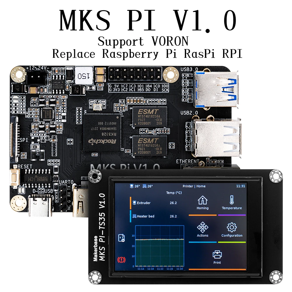 

Makerbase MKS PI Motherboard With Quad-Core 64bits SOC Onboard Runs Klipper Screen Para For Voron Replace Raspberry Pi RasPi RPI