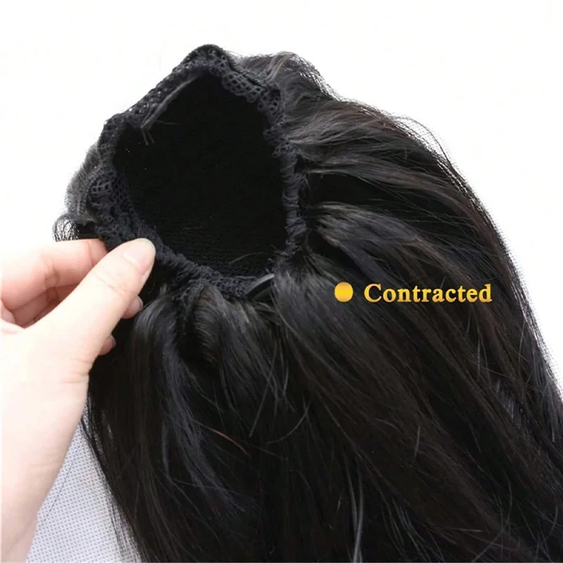 Drawstring Straight Ponytail Natural Black Virgin Human Hair Extensions Long Hair For Women Extensions human hair extensions