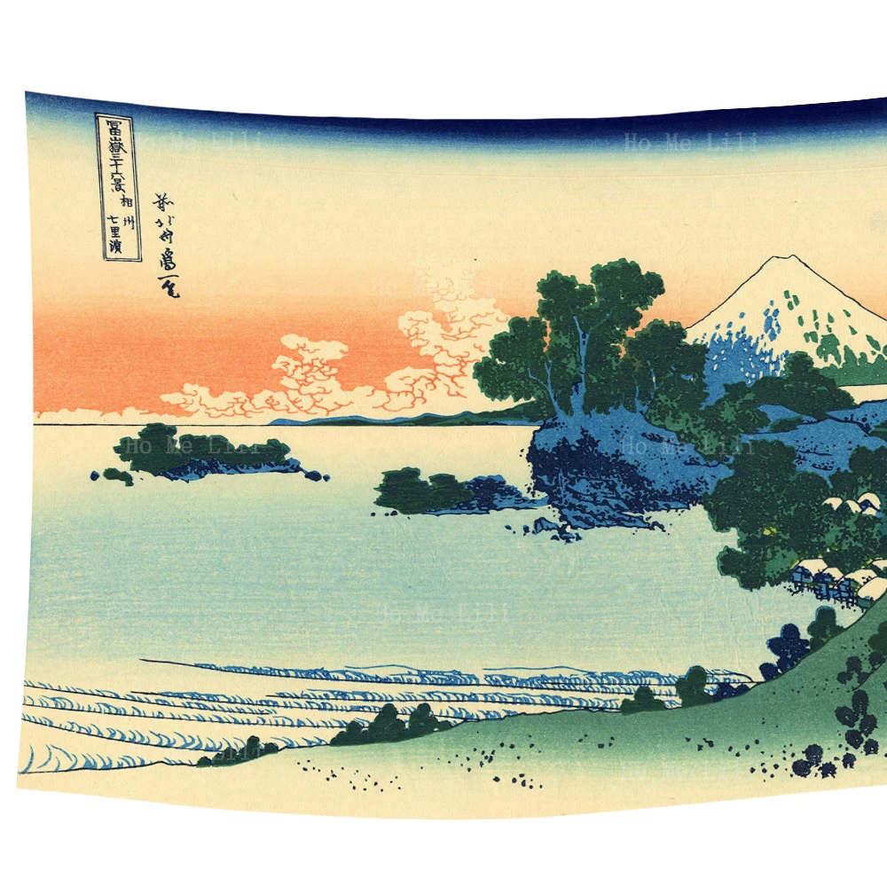 Фото Проход Inume в провинции Кай, Tokaido, пляж Золотой долины шишири в Сагами укиё, гобелен от Ho Me Lili для декора гостиной №3