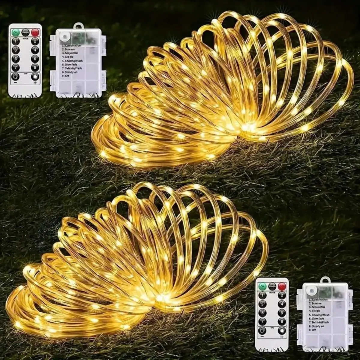 8-function Waterproof Battery Box Tube Lights Waterproof Strip Lights Indoor Outdoor Decorations 1pack decorative lights