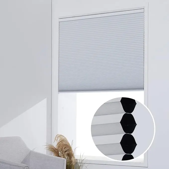 23"x48" Custom Cordless Blackout Cellular Shades - White Honeycomb Blinds for Room Darkening & Energy Efficiency 6