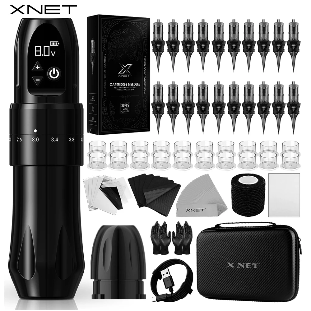 XNET Wireless　tattoo machine set XNET Vipera Wireless Tattoo Machine Kit Adjustable Stroke