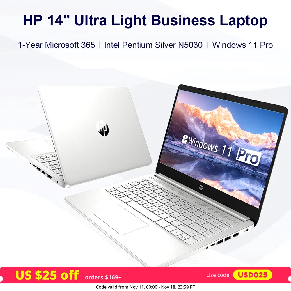 HP 14" Business Notebook Laptop Intel Pentium Silver N5030