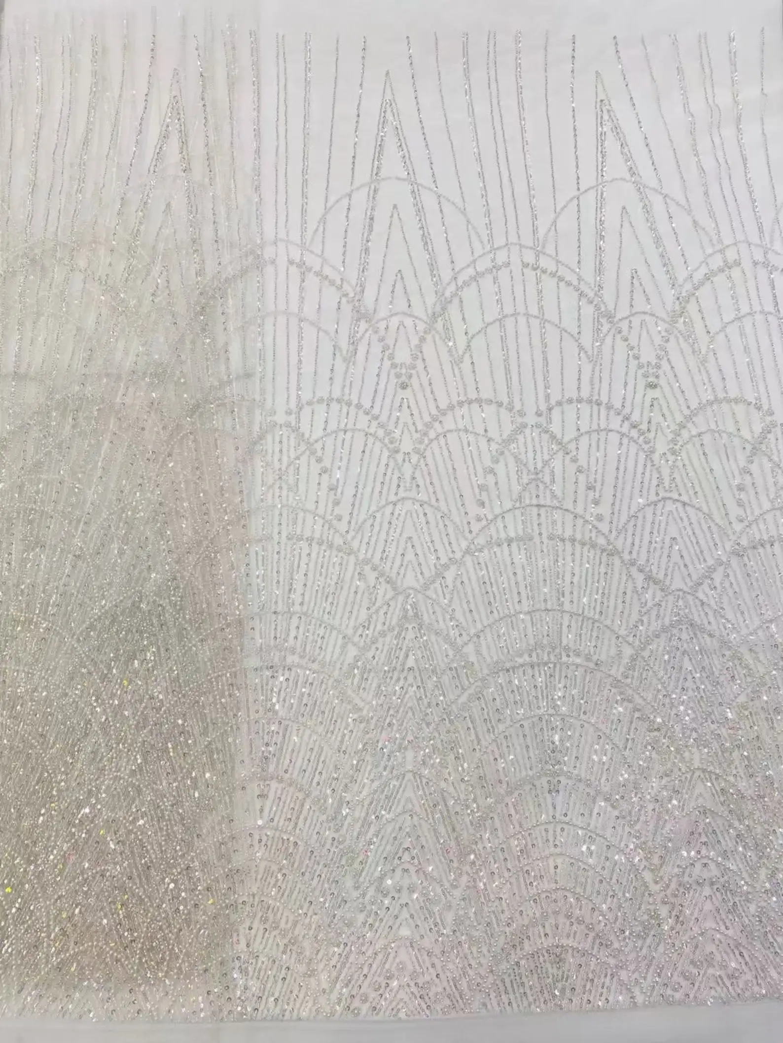 

1 ярд, белое Тюлевое кружевное платье с бисером для выпускного вечера, бальные платья, кутюр, вечернее платье