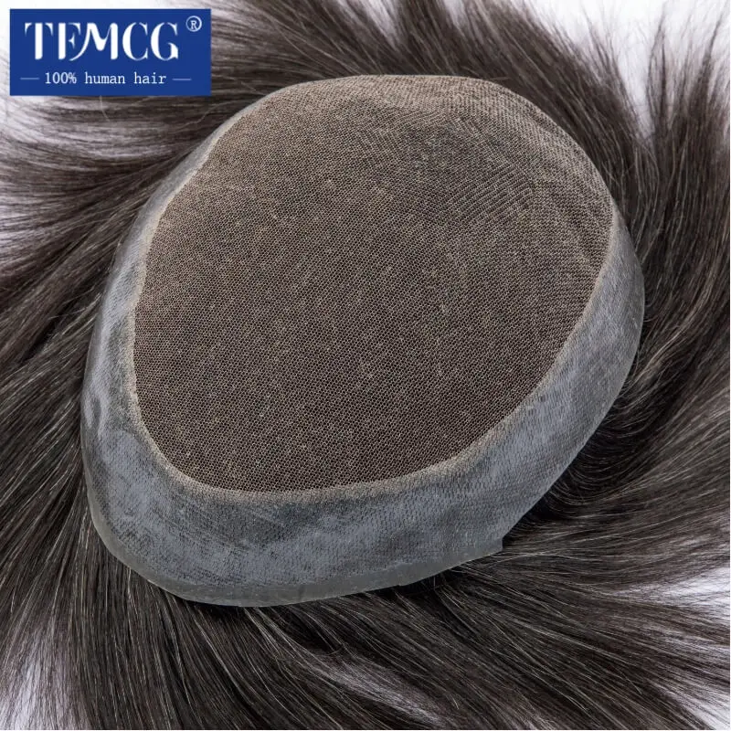 

Australia Toupee Men Breathable Swiss Lace PU Base Wigs For Men Natural Hairline Replacement System Unit Male Hair Prosthesis