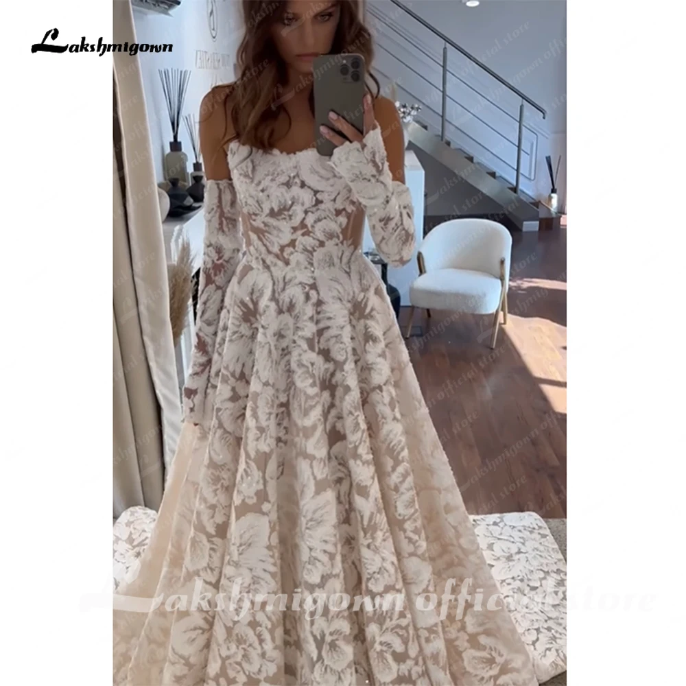 Customized Boho Wedding Dress Beach Bride Dresses Backless Puff Wedding Gowns for Women Custom Made vestido de novia sirena 4