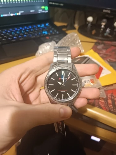 Curren 8452 relógio de quartzo masculino simples moda lazer relógio de negócios preto prateado pulseira de aço inoxidável relógio de pulso para masculino photo review