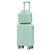 Ensemble de bagages à roulettes ABS 2 pièces 14''/19'' avec serrure à combinaison et trousse de toilette 14'' (Vert) 4