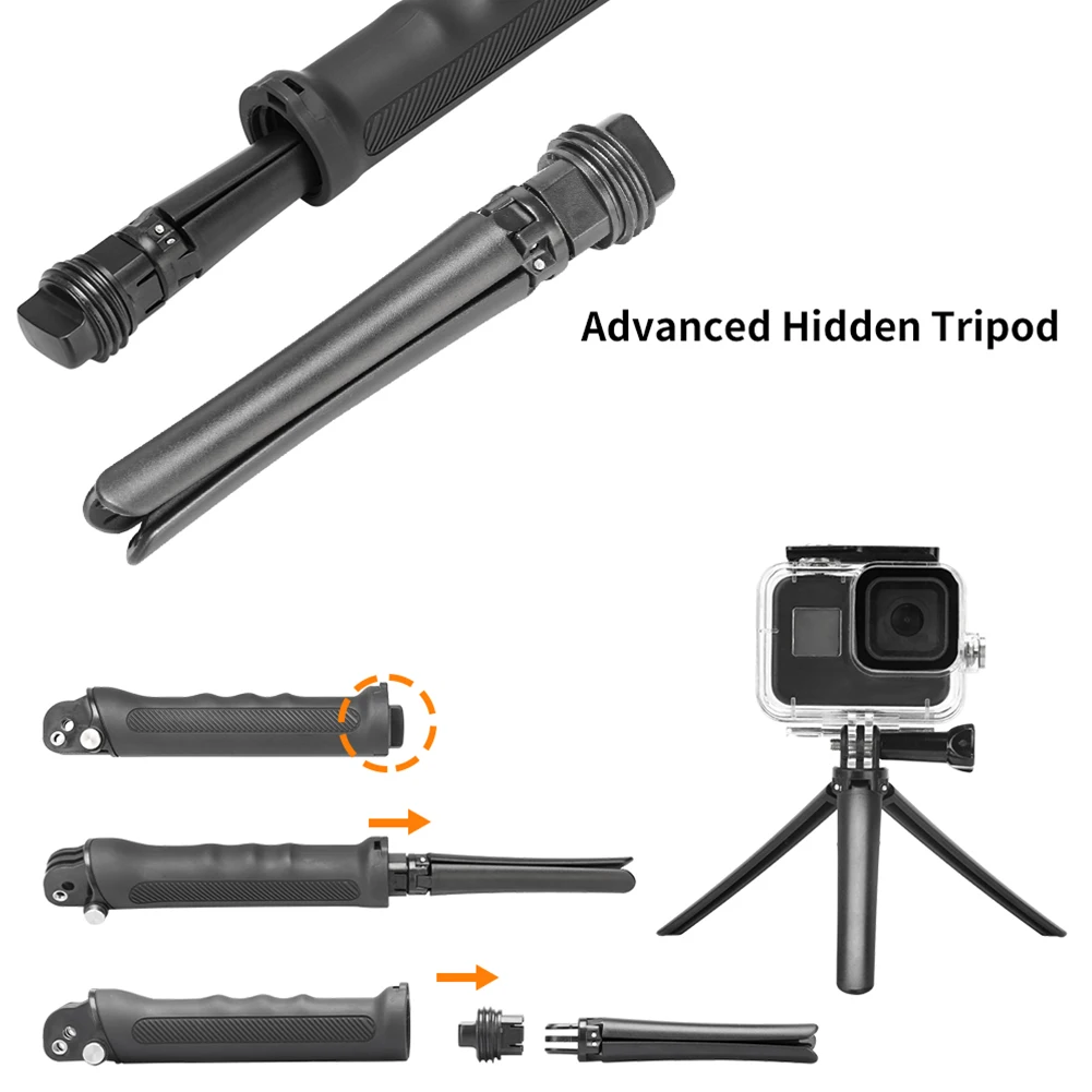 Trépied Selfie Stick pour GoPro - Poignée Multifonction Imperméable