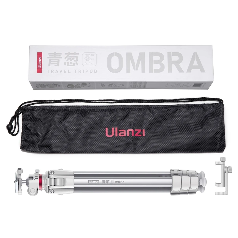 Trépied ULANZI Ombra II 156 Cm - Aluminium, Rotule Sphérique 360°, Charge Max 10 Kg, Pour Appareil Photo Et Smartphone