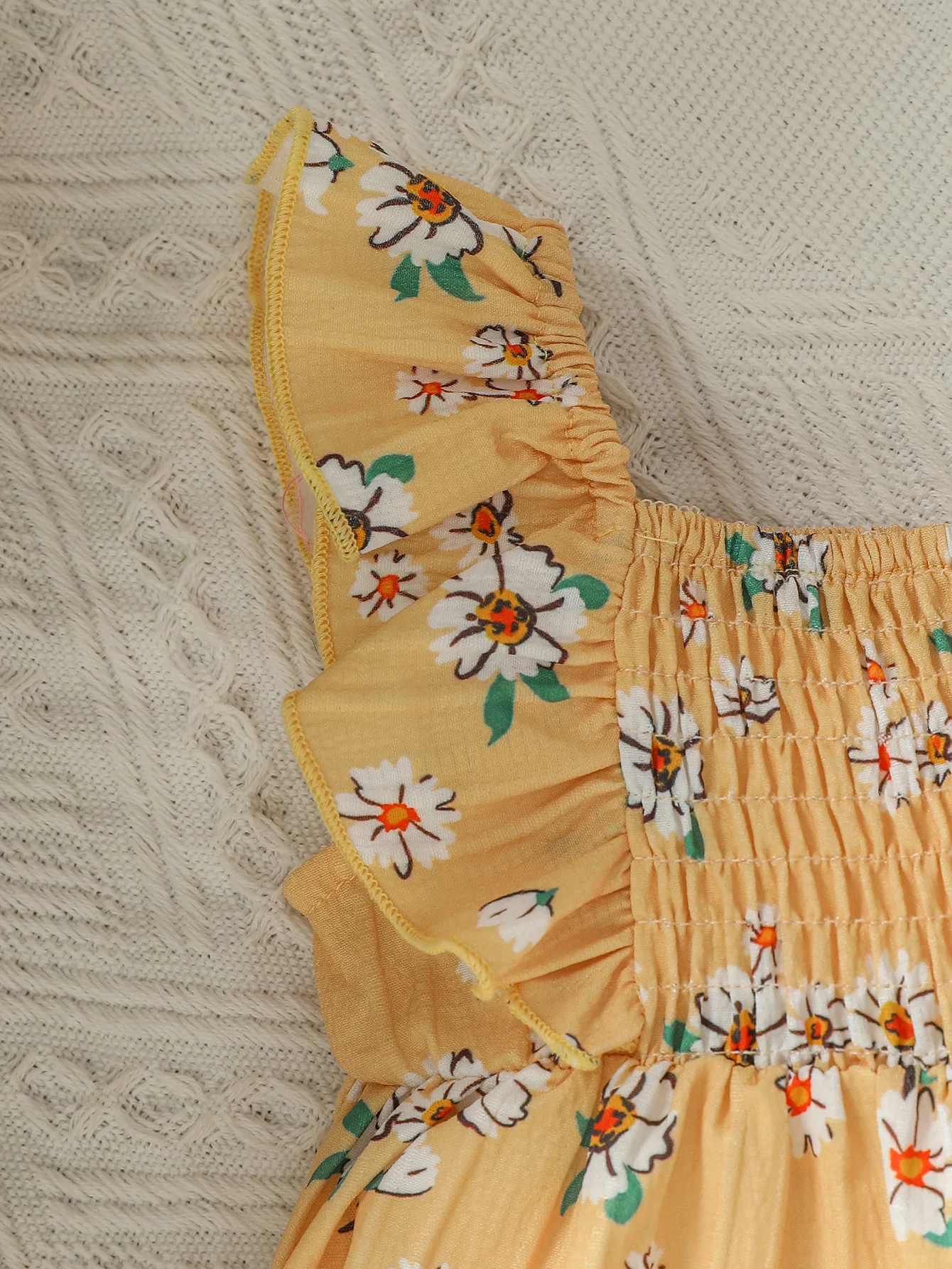 Baby Girls Cute Autumn Chrysanthemum printed sleeveless summer leisure two-piece set 3