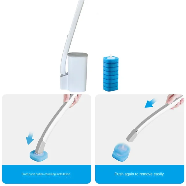 Wc -Kefe Eldobható Hosszú Fogantyúval -Tisztító Kefével Kefe Fej Fürdőszoba Tisztítószerszámok - Image 5