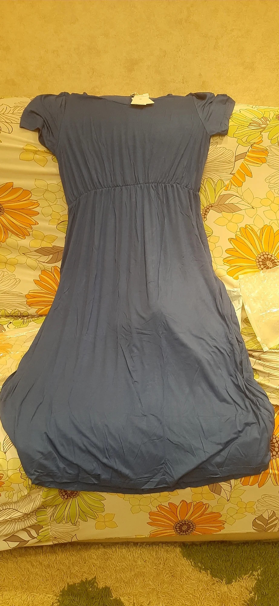 Plus Size V-Neck Royal Blue Casual Maxi Dress for Summer photo review