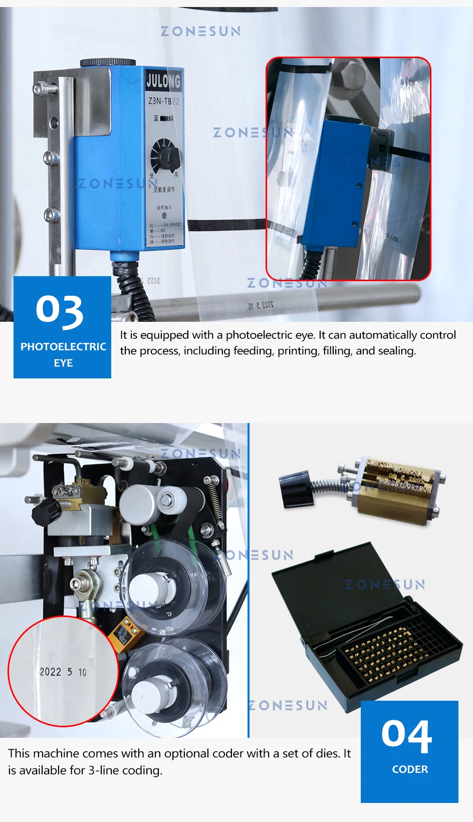 ZONESUN Automatic Paste Liquid Packaging Machine Ketchup Honey Stick Oil Vinegar Water Sachet Sealing Filling ZS-S100