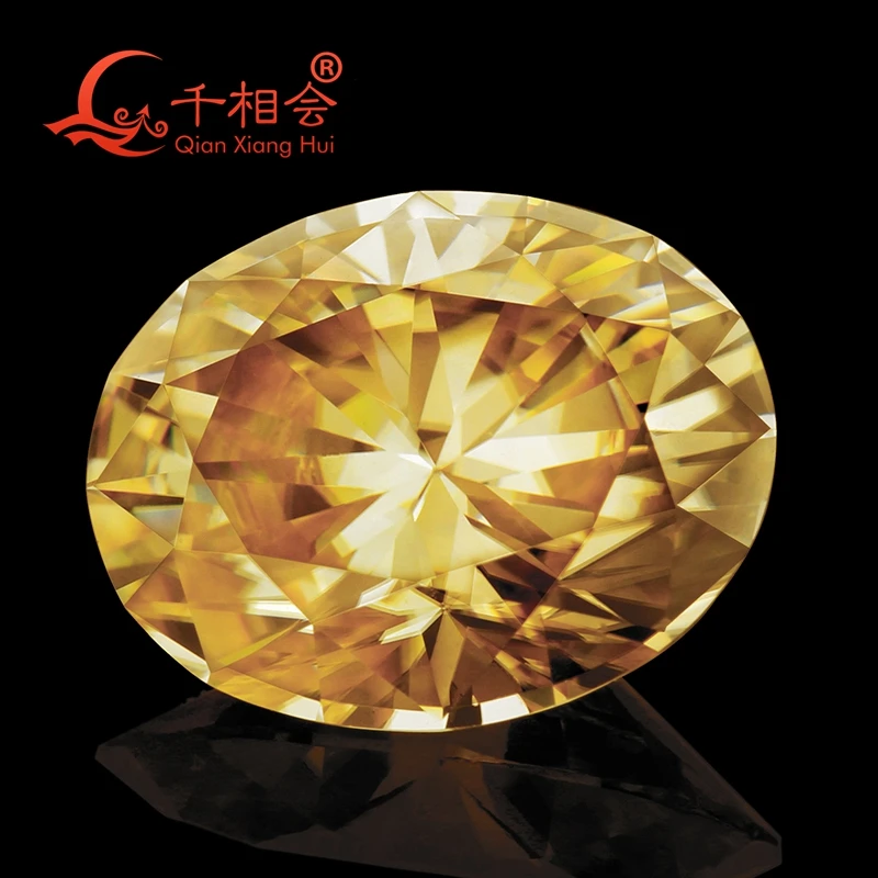 

oval shape diamond cut champagne / light and dark yellow color Moissanite loose gemstone jewelry making